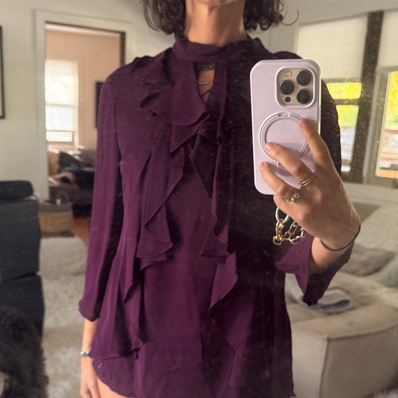 Chic Plum Ruffle Top - Picture 3 of 3